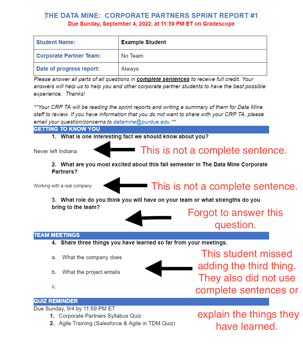 Poor Sprint Report Example